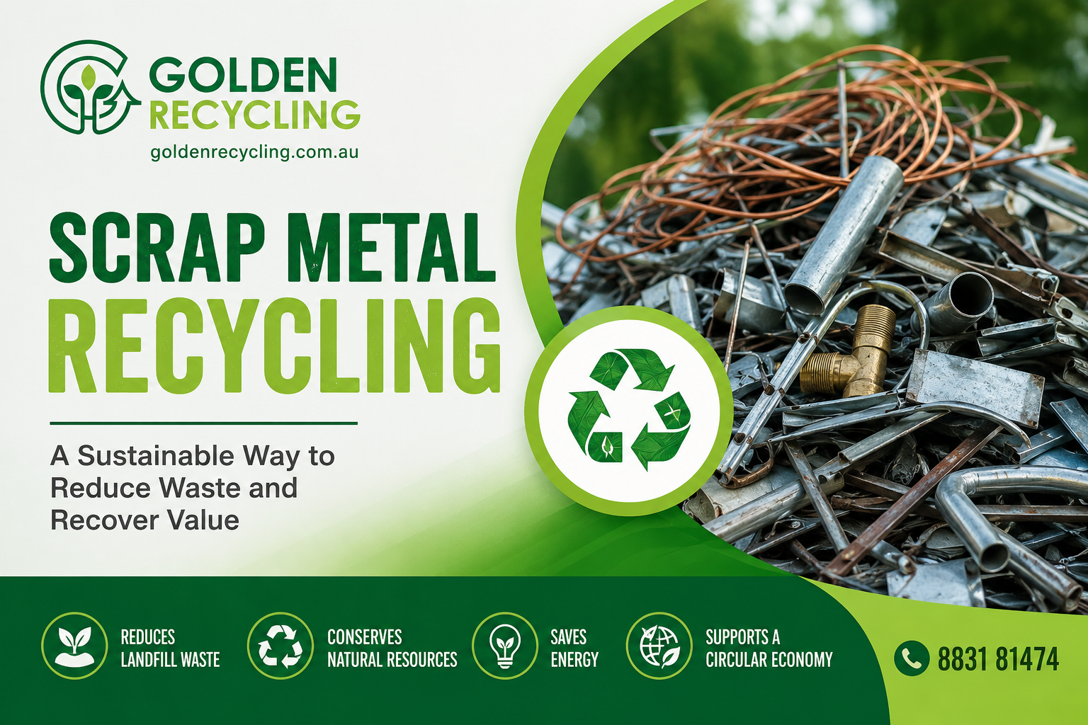 Scrap metal recycling promotional banner